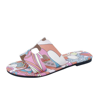 Flache Damen-Sandalen mit tropischem Design - Kaia - mehrfarbig