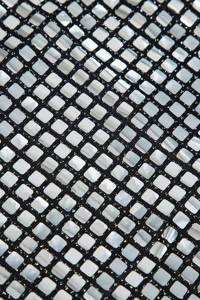 Agathe | Glamouröser Party Minirock mit funkelndem Netz-Design