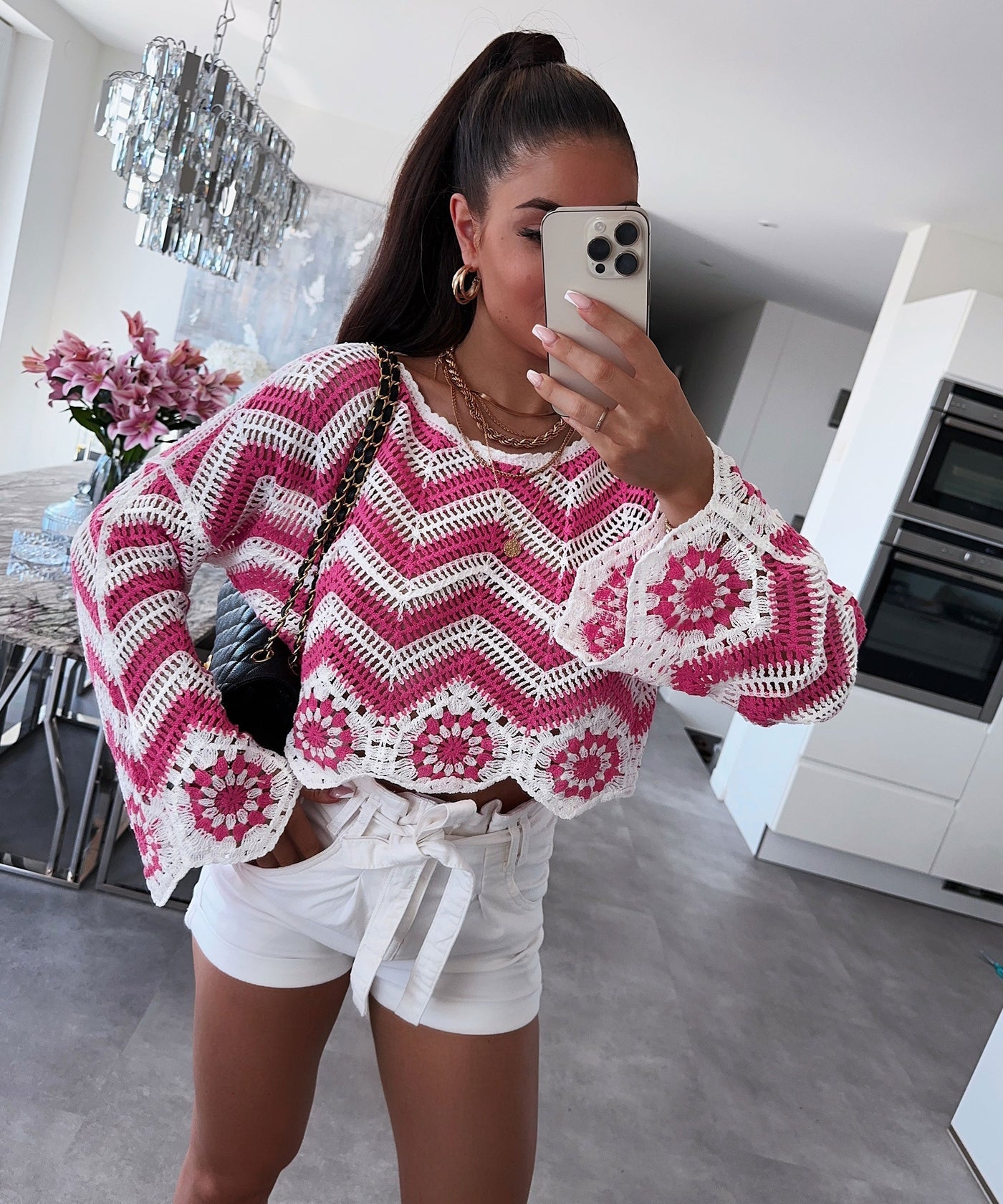 Zartes rosa Oberteil mit femininer Anmut für Damen