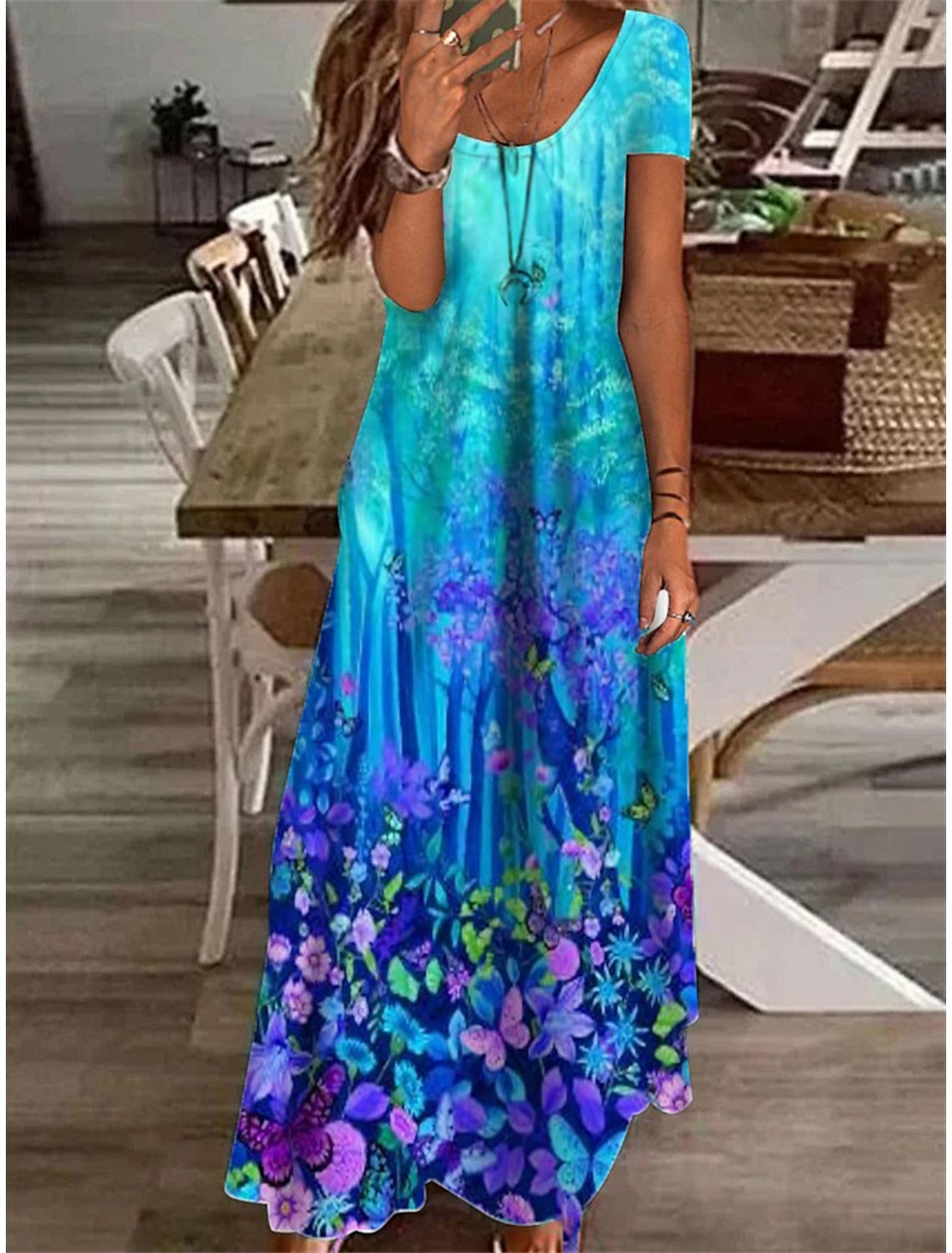 Floral Maxi Kleid für Frauen perfekt für den Sommer - Luitgard