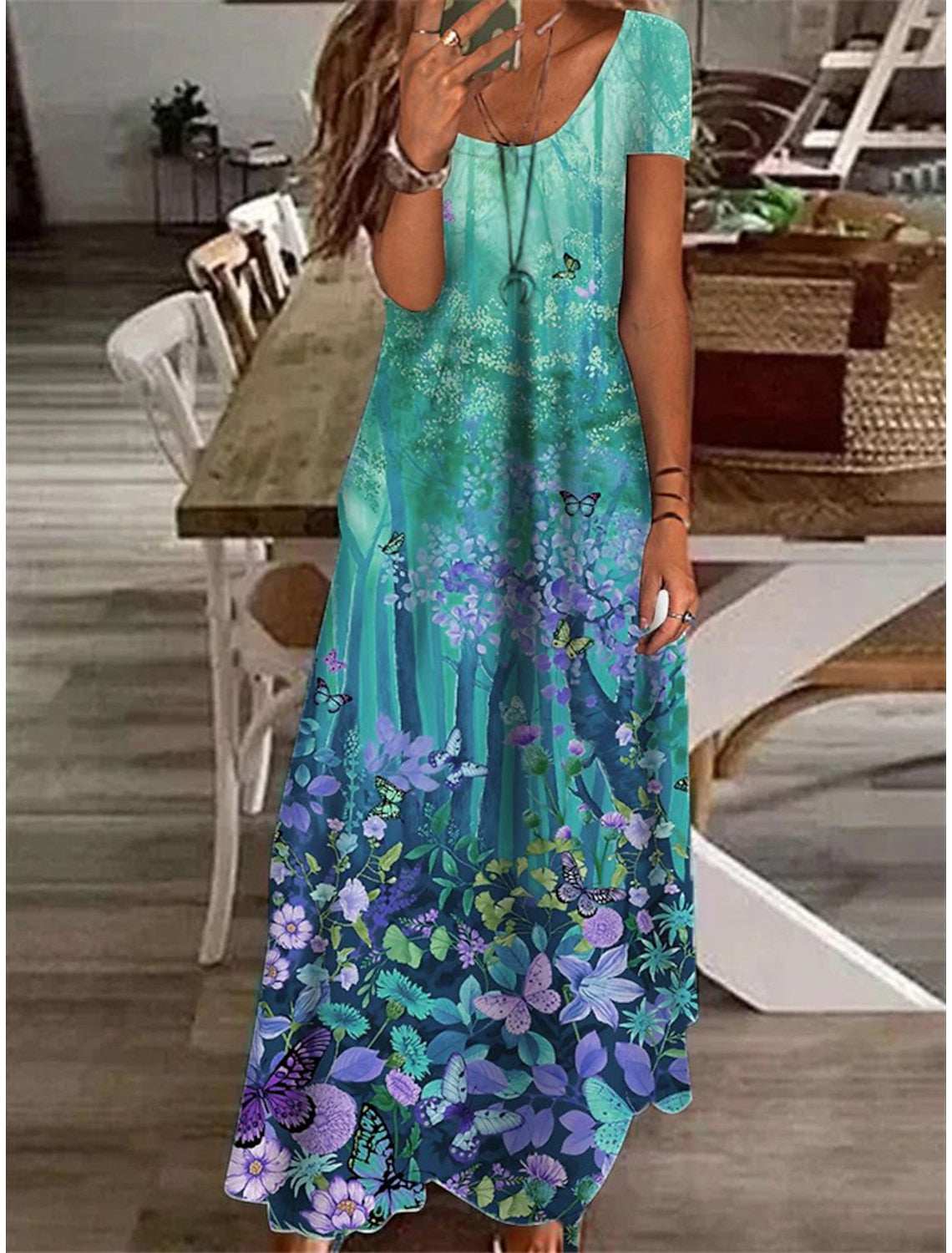 Floral Maxi Kleid für Frauen perfekt für den Sommer - Luitgard