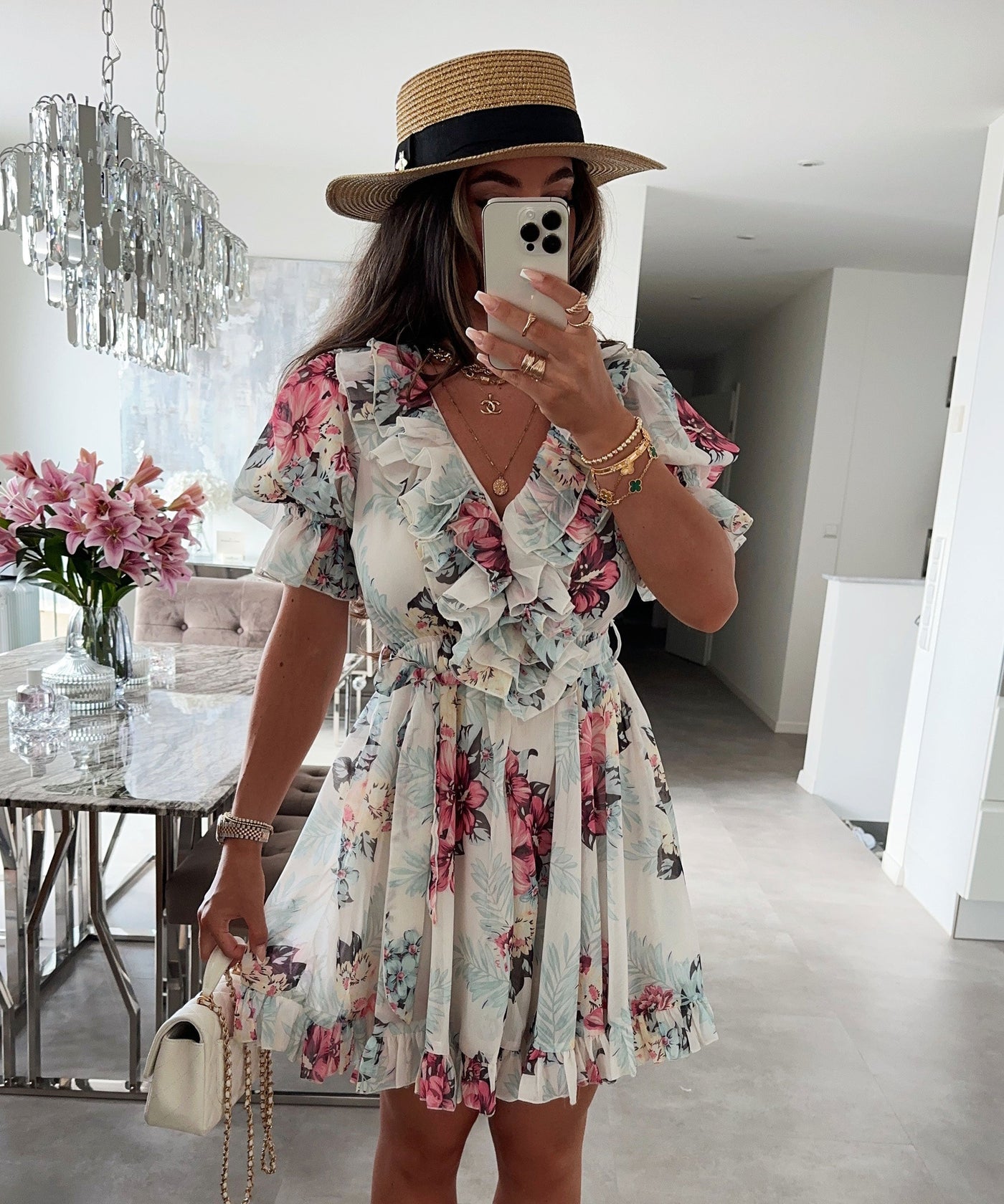 Dreiviertelarm Oberteil in Rosa mit femininer Frische für Frauen