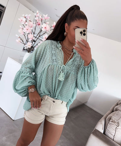 Leichtes Paula Mint Oberteil mit frischer Eleganz für Frauen