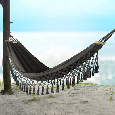 SwiftMesh Hammock - Verdickte Swing-Hängematte mit Holzstäben