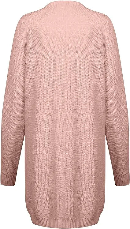 Damen Strickkleid mit Rollkragen und Oversize Passform