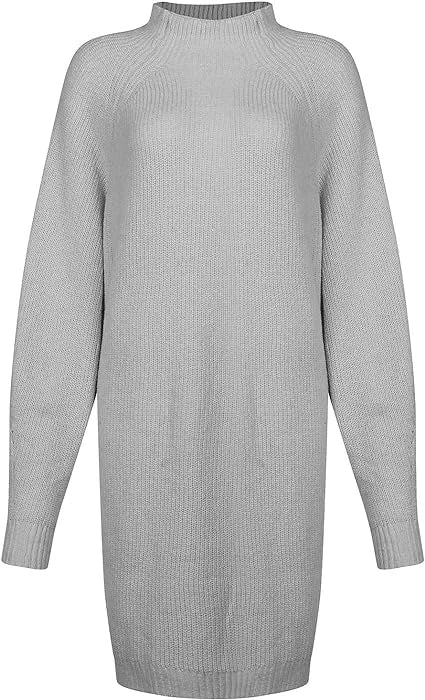 Damen Strickkleid mit Rollkragen und Oversize Passform