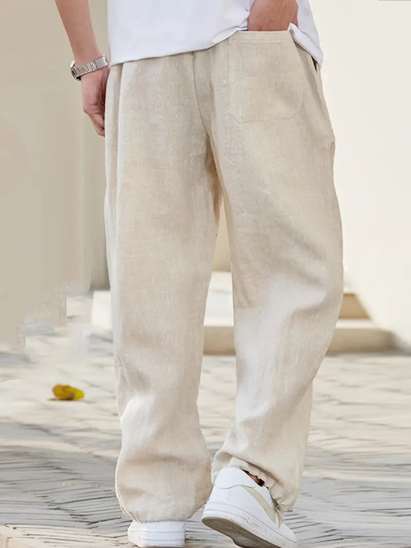 Herren Baggy Leinenhose | Luftige Sommerhose mit weichem Tragekomfort