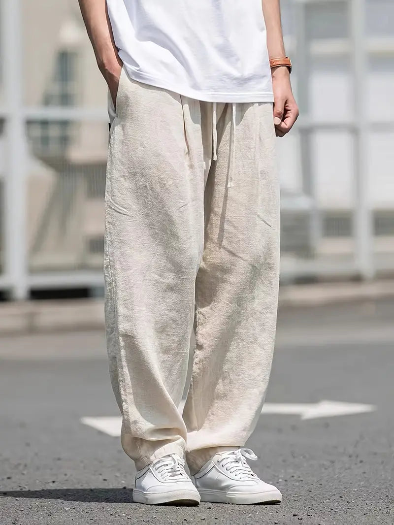 Herren Baggy Leinenhose | Luftige Sommerhose mit weichem Tragekomfort