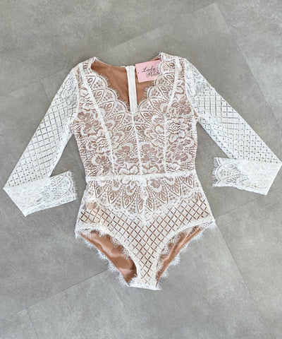 Klassisches weißes Langarm Oberteil für Damen