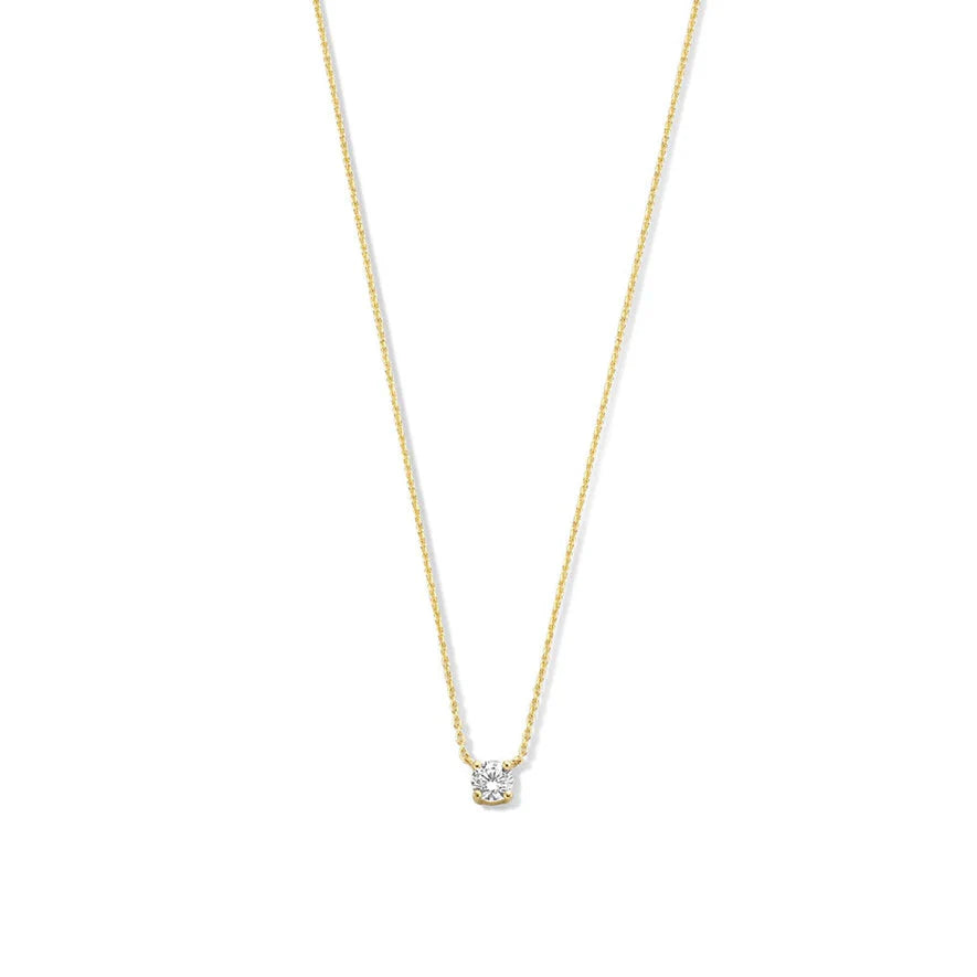 Cléa Gold Moissanite Stone Necklace
