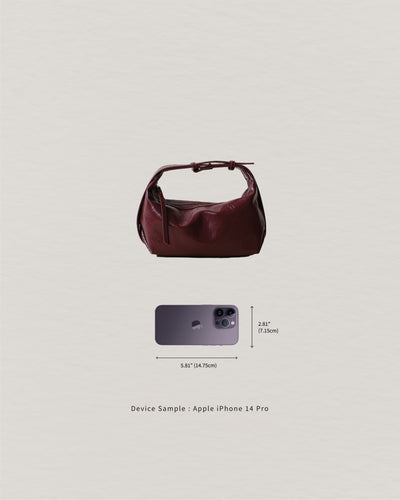 Weinrote Retro Schultertasche aus veganem Leder – Crossbody Handtasche