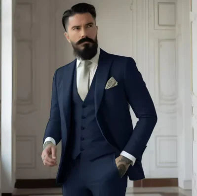 Herren Slim Fit Hochzeitsgastanzug | 3-Teilig