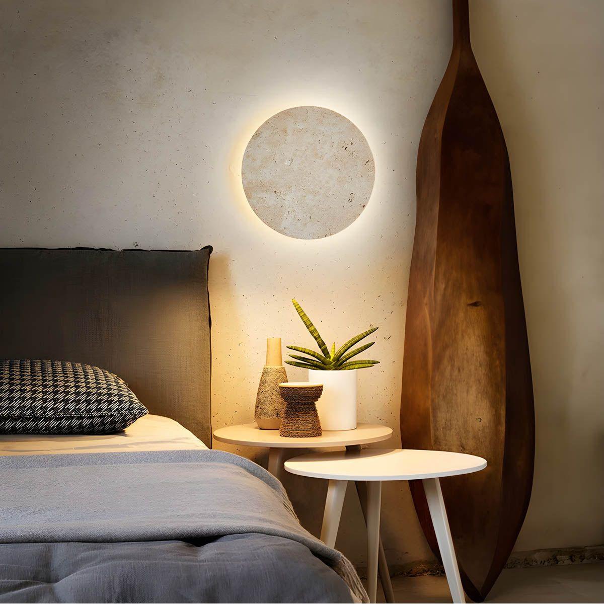 VintageRock Light - Vintage Runde Stein LED Wandleuchte