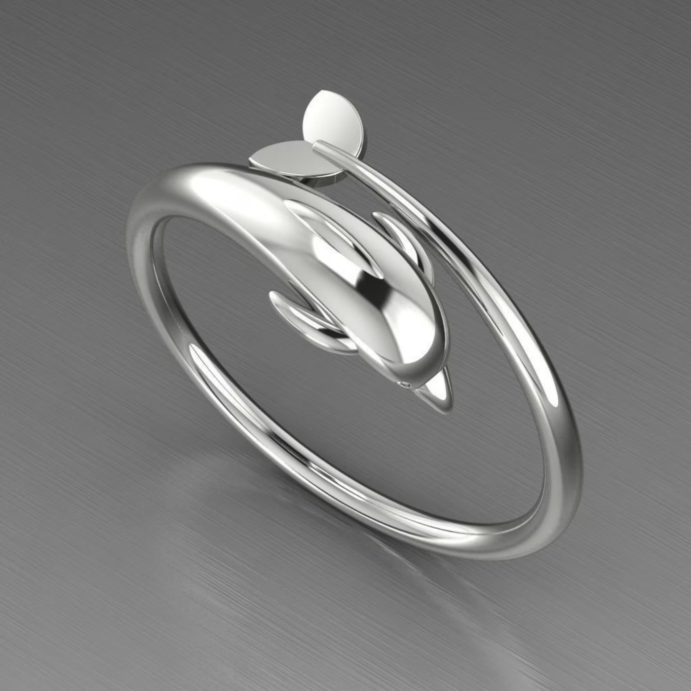 Vintage Silber Delphin Ring