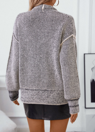 Graue Strickjacke in lockerer Passform für Frauen