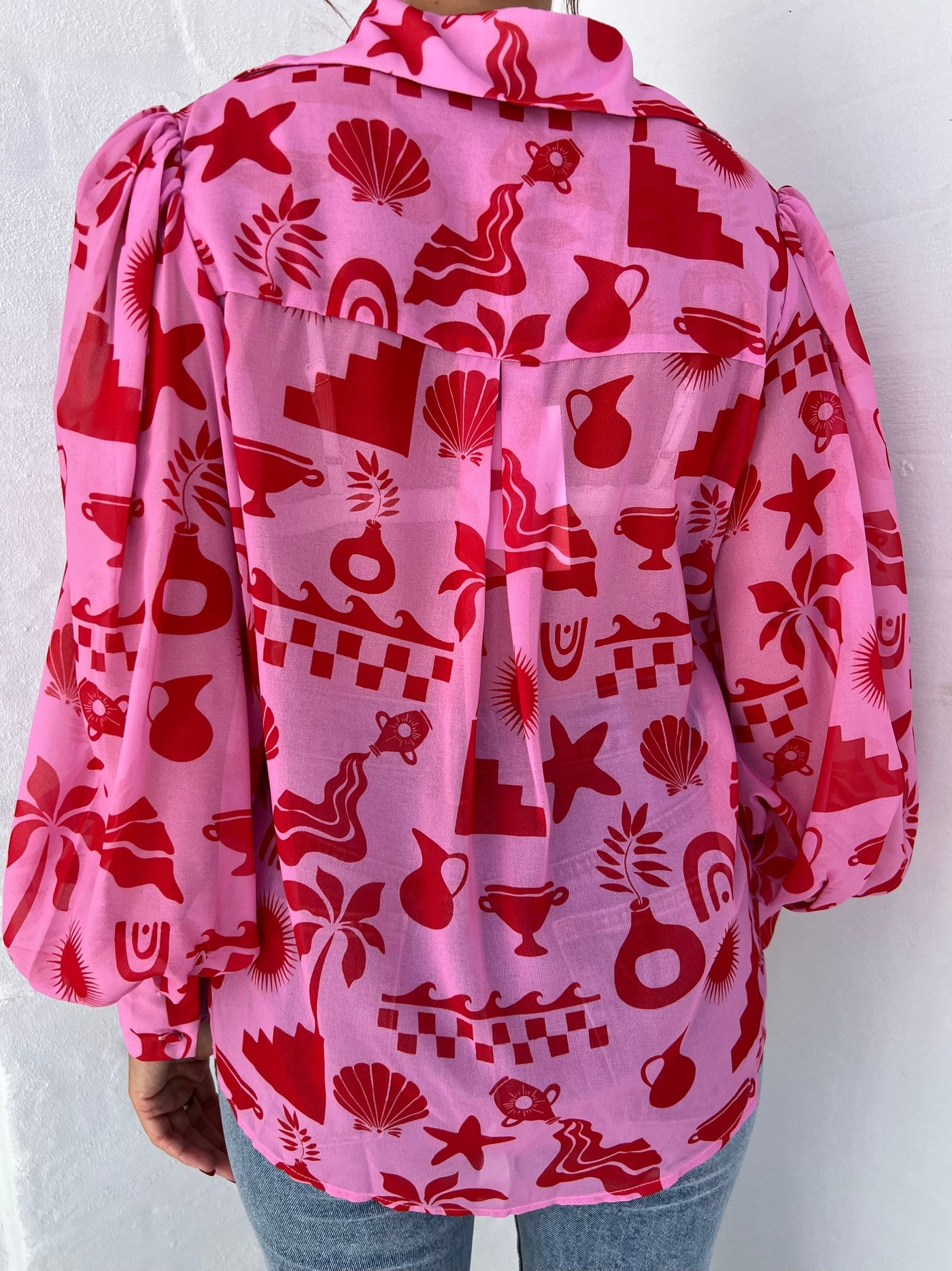 Bliss Pink Bluse mit sanfter femininer Eleganz für Frauen