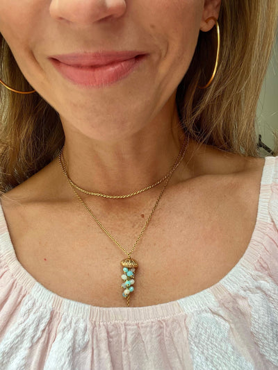 Goldfarbenes Halskette mit Strukturierter Oberfläche Für Frauen