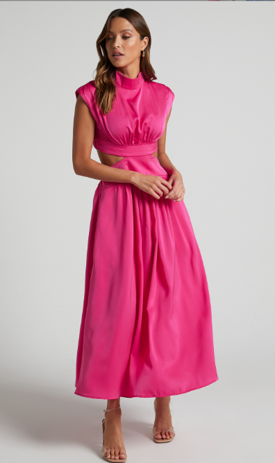 Ausgeschnittener Taille Maxikleid für Damen