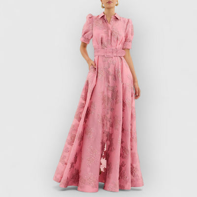 Colette | Elegantes langes Kleid mit Gürtel