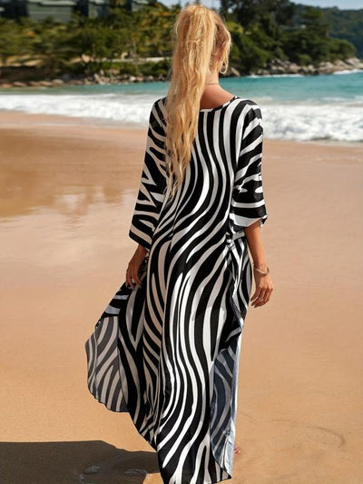 Kay® | Strandkleid mit Zebra-Print und V-Ausschnitt