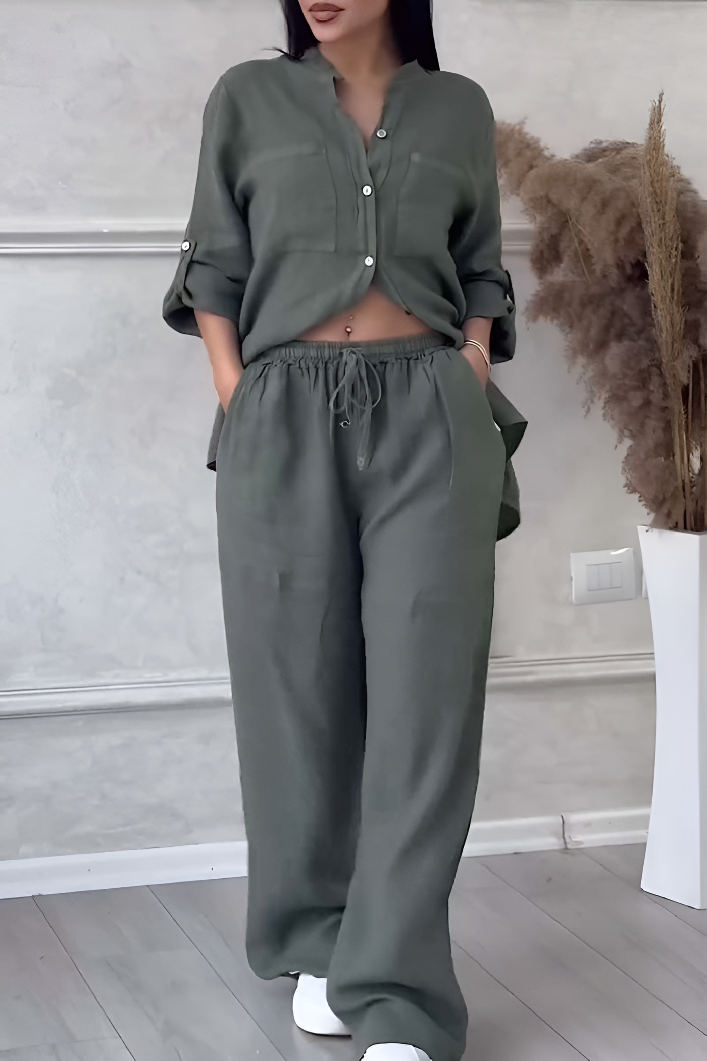 Gaby | Luftiges Leinen-Set mit Hemd & Hose