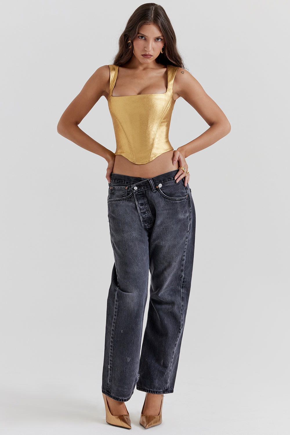 Satinkorsett mit Geformter Passform und Luxuriösem Glanz für Frauen