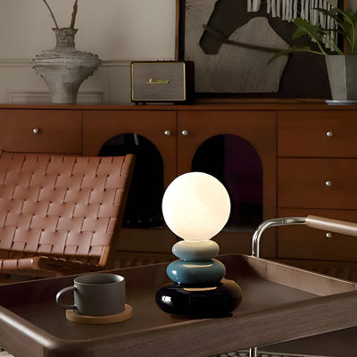 LayeredLumi Lampe - Skandinavische, farbenfrohe, gestapelte Tischlampe