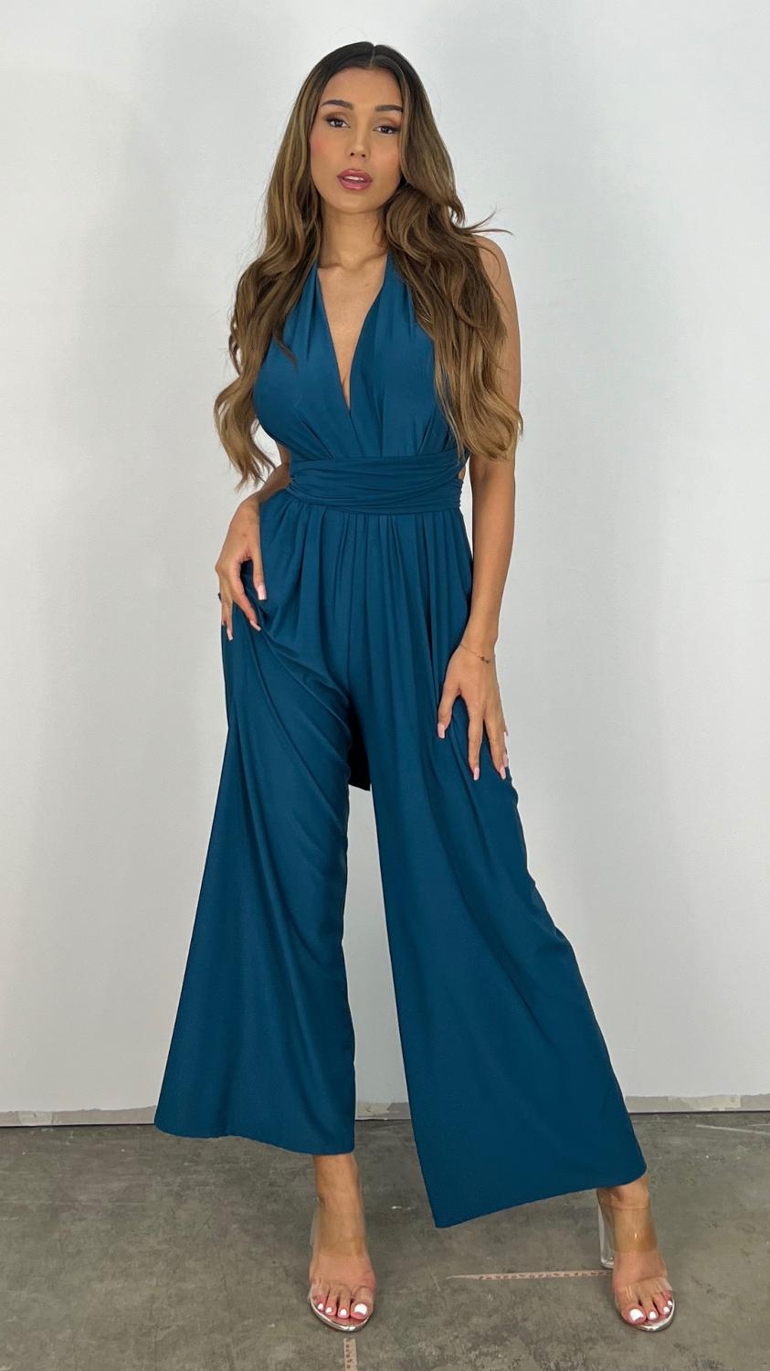 TINATII  Laure Jumpsuit - Modischer Einteiler mit weitem Bein