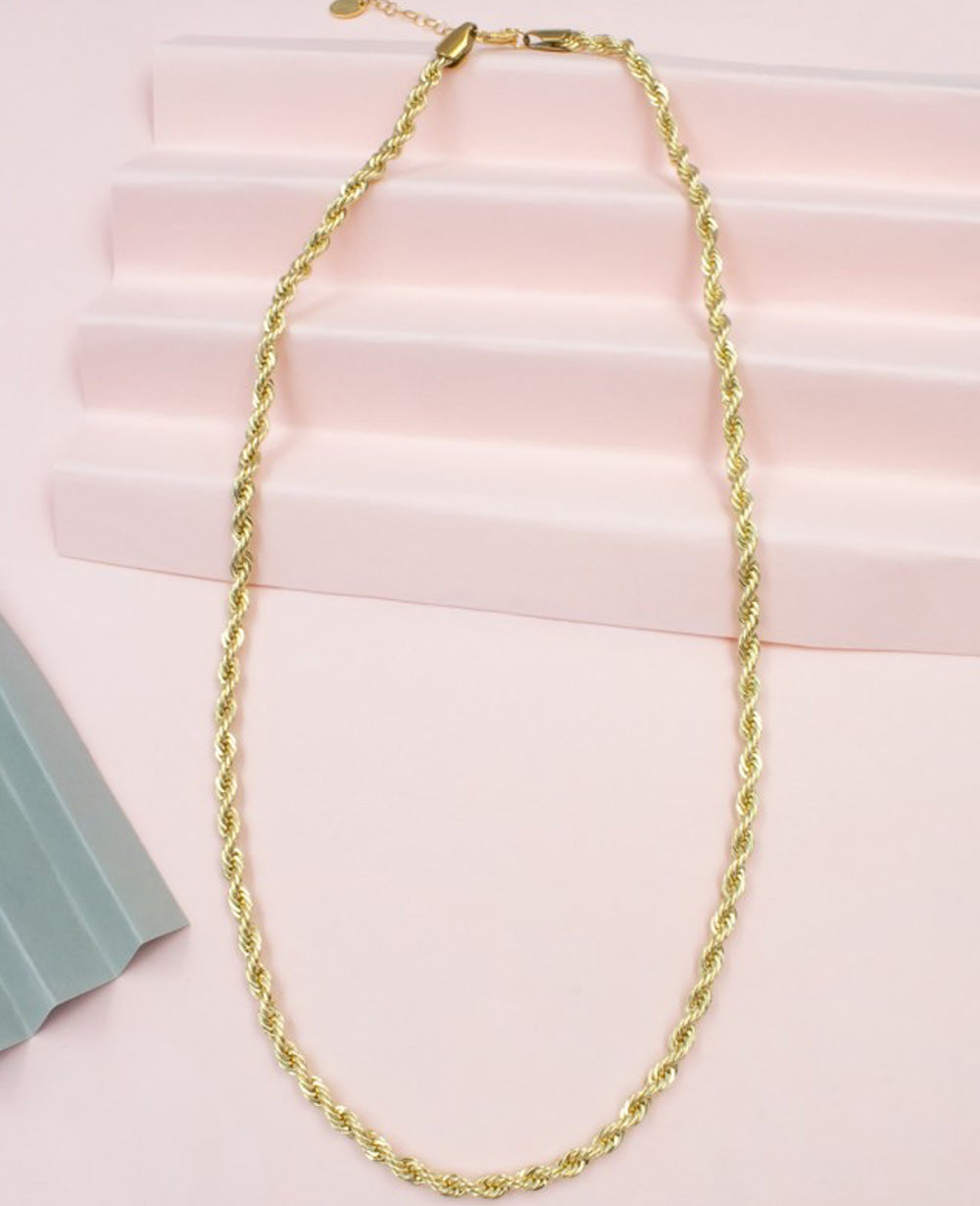 Goldfarbene Halskette mit geflochtenem Design für Damen