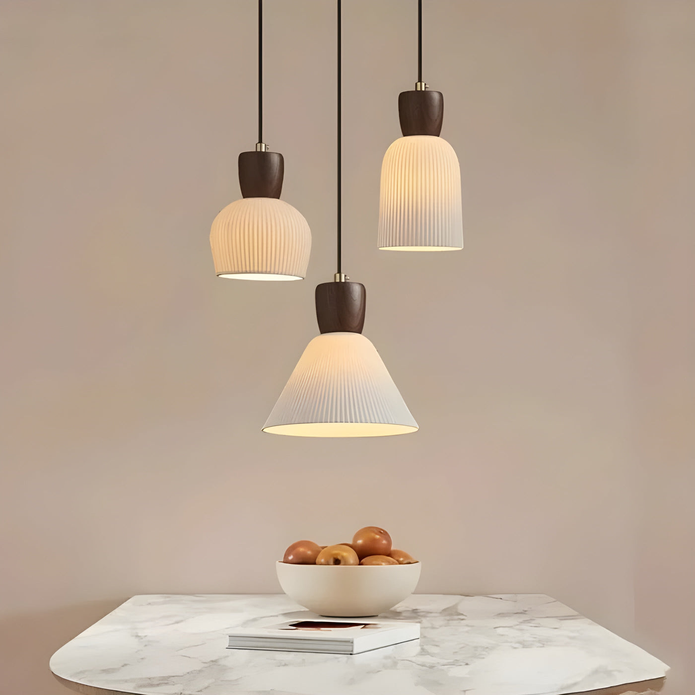 SereniGlow Light - Keramische Japanische LED-Hängelampe