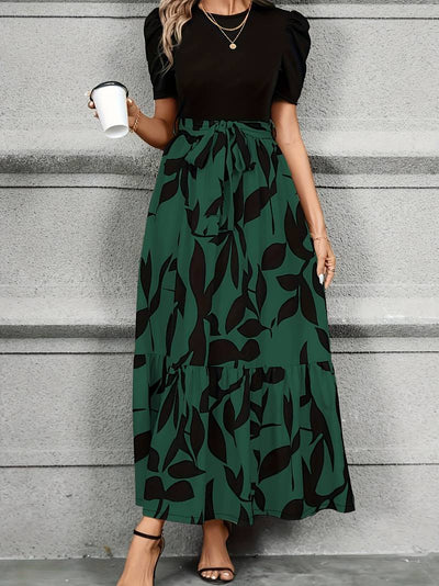 Luna | Kleid mit Blumendruck und Rundhalsausschnitt | Feminin, stilvoll & vielseitig