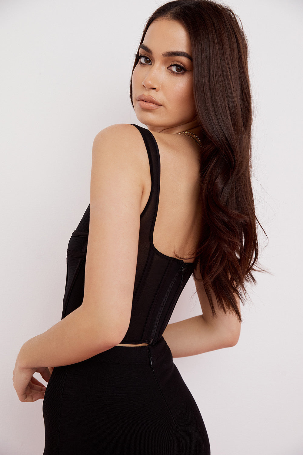 Transparentes Mesh Korsettoberteil mit Künstlerischer Struktur für Frauen