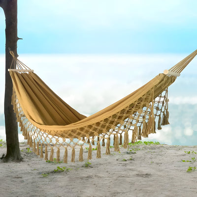 SwiftMesh Hammock - Verdickte Swing-Hängematte mit Holzstäben