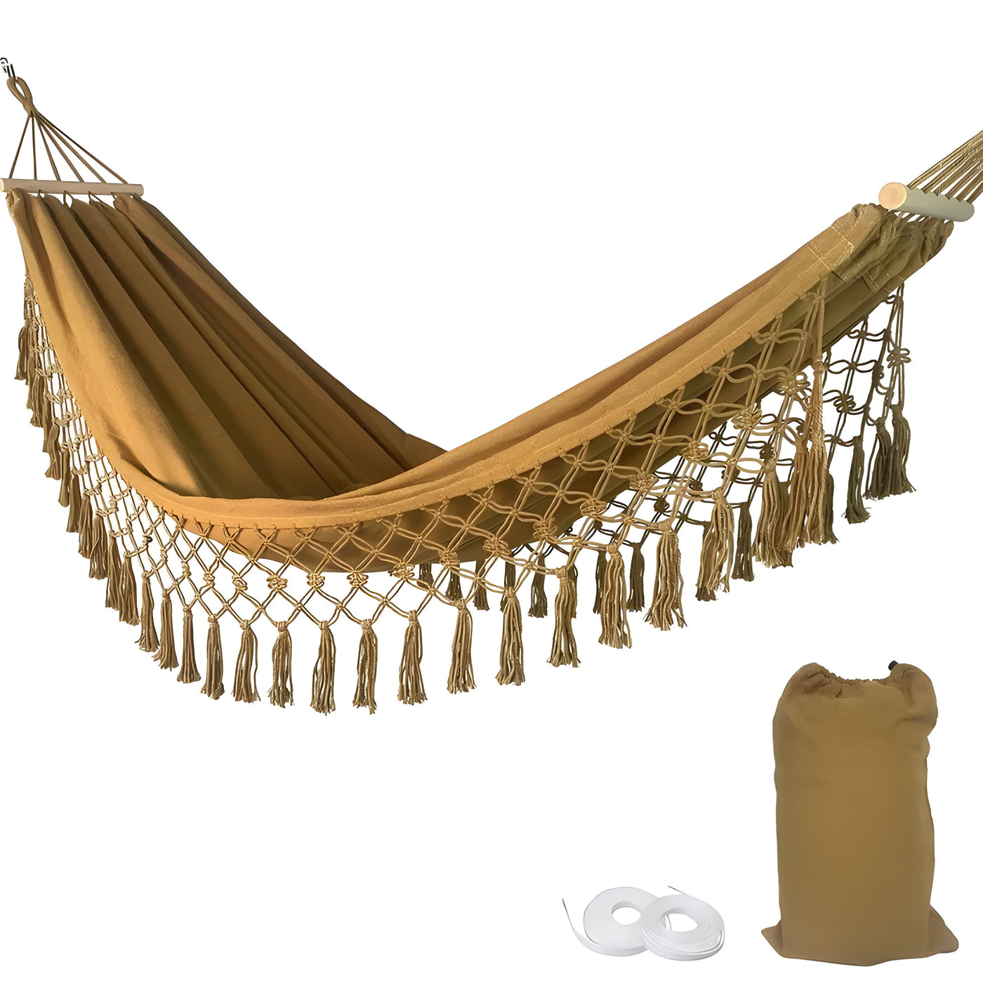 SwiftMesh Hammock - Verdickte Swing-Hängematte mit Holzstäben