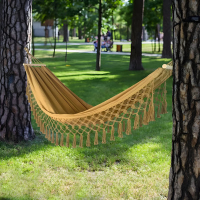 SwiftMesh Hammock - Verdickte Swing-Hängematte mit Holzstäben