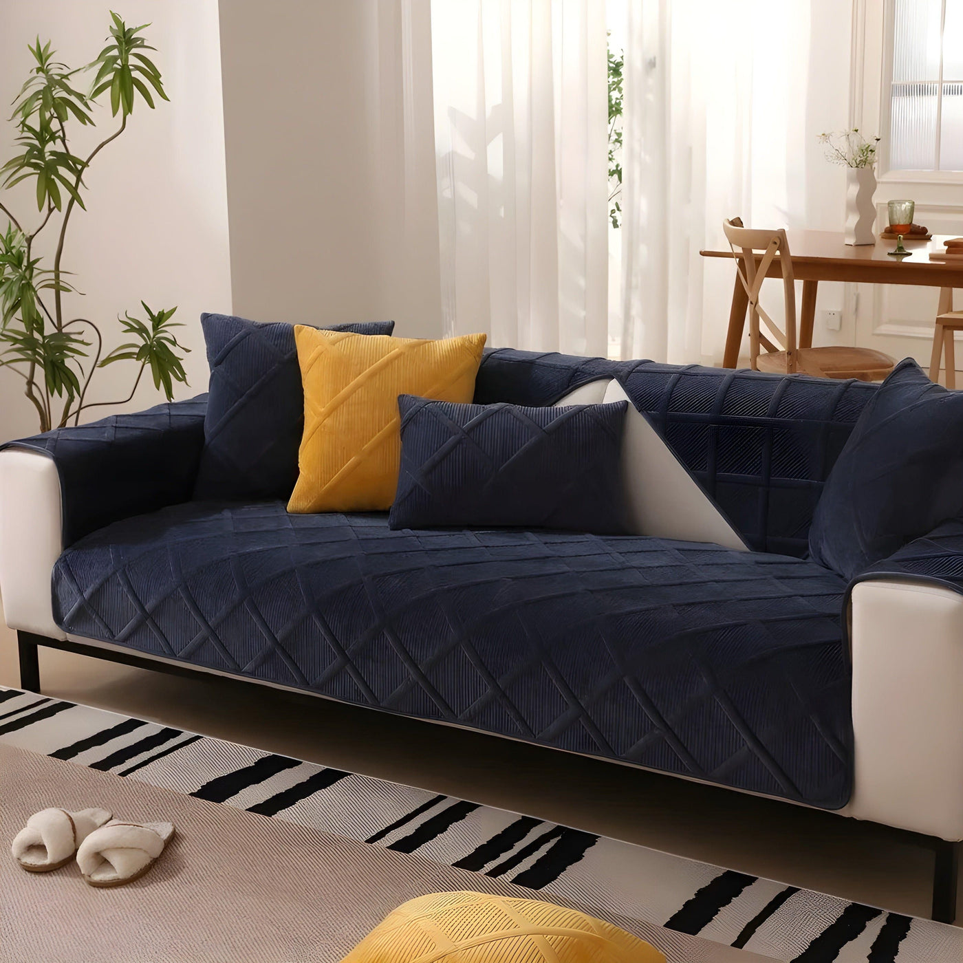 CorduroyComfort Cover - Lässiger, Rutschfester Samt-Sofa-Bezug