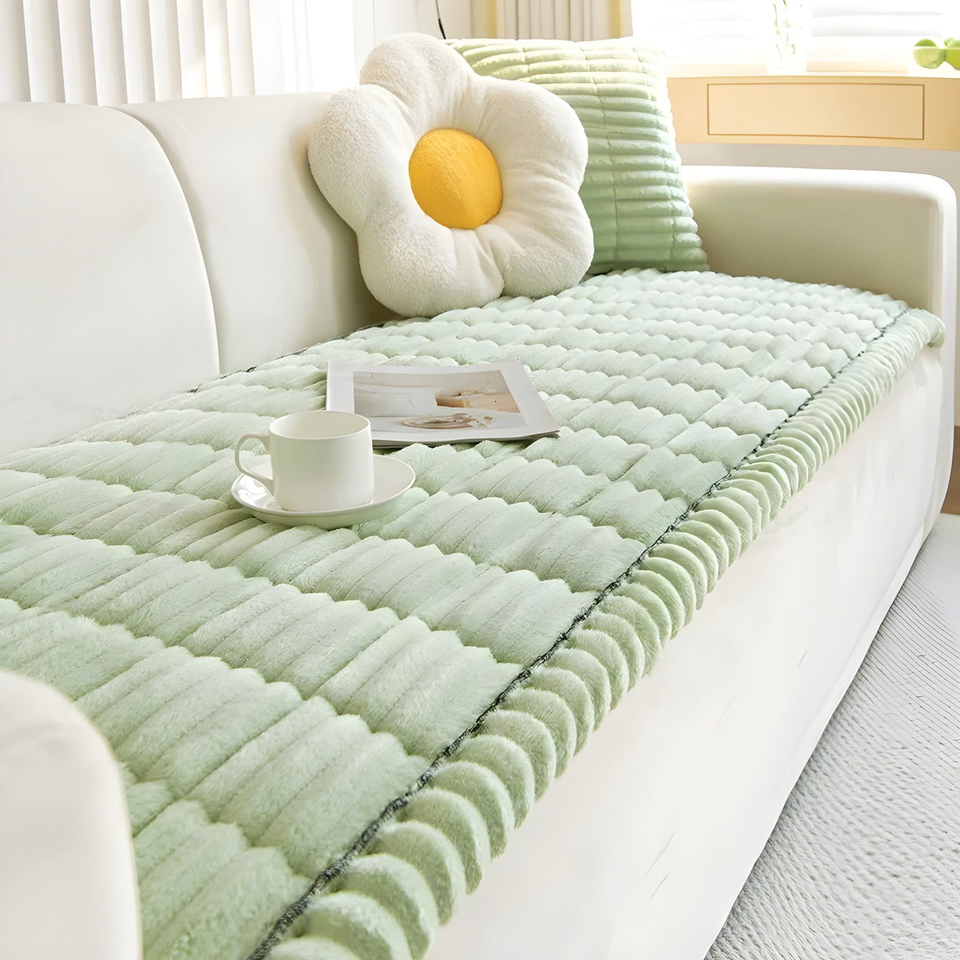 ThickGuard Cover - Dekorativer, Dicker, Rutschfester Kordsofa-Bezug