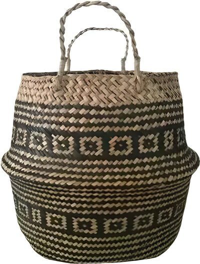 EcoHaven Korb - Faltbarer Handgefertigter Rattan Gewebter Blumenkorb