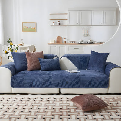 SofaGuard Deluxe – Moderner Rutschfester Samt-Sofa-Schutz für das Wohnzimmer