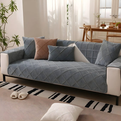 CorduroyComfort Cover - Lässiger, Rutschfester Samt-Sofa-Bezug