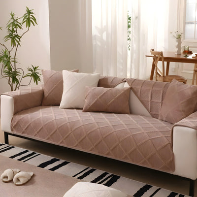 CorduroyComfort Cover - Lässiger, Rutschfester Samt-Sofa-Bezug