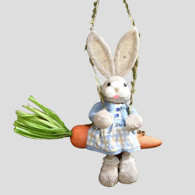 HoppyHaven Decor – Osterstrohhasen Hängedekoration