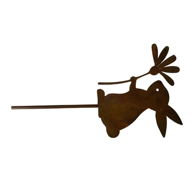 SpringBunny Schild - Metall-Osterhasen-Gartenpfosten
