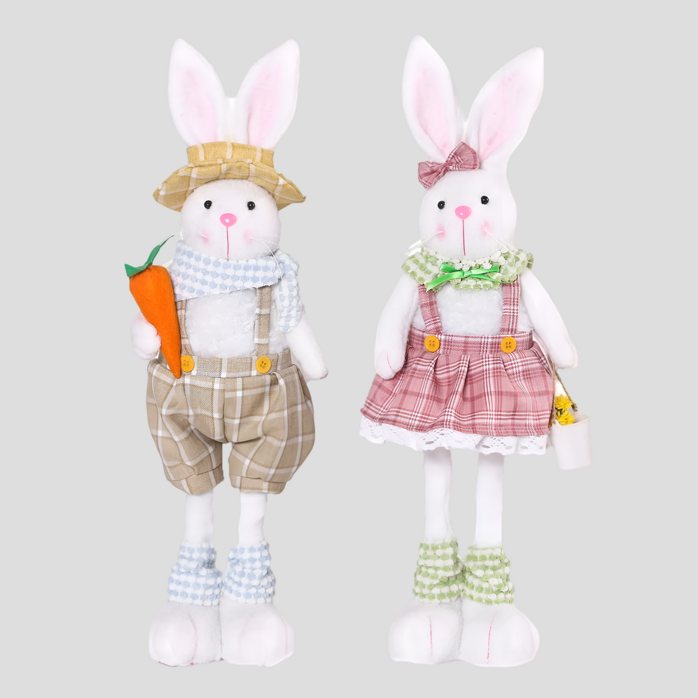 JollyHoppers Puppe – Dekorativer Osterhasen mit einziehbaren Beinen