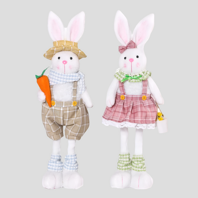 JollyHoppers Puppe – Dekorativer Osterhasen mit einziehbaren Beinen