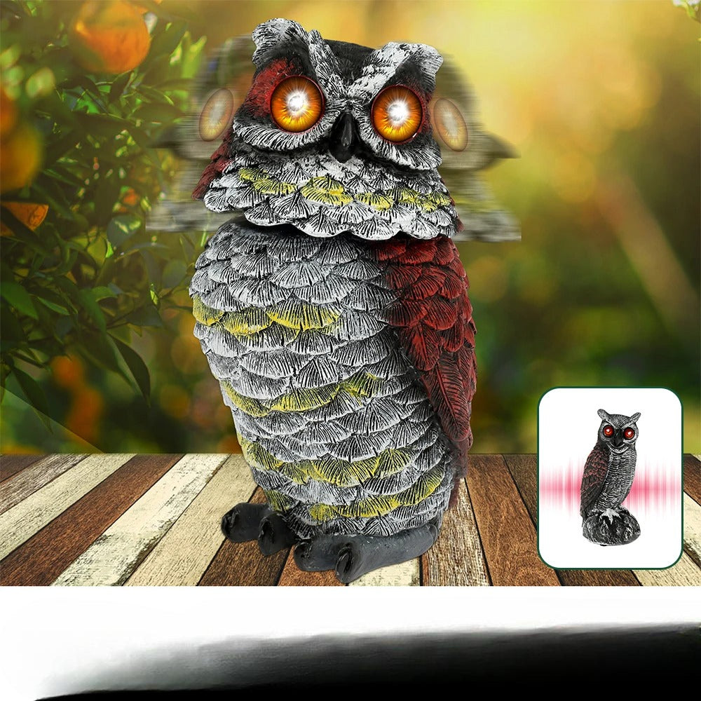 NightGlare Statue - Solarbetriebene Eulenstatue