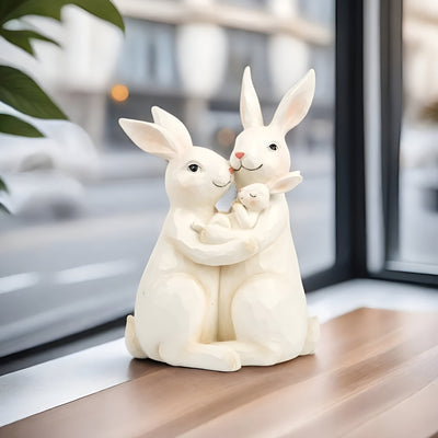 FaithSculpt Skulptur – Handgezeichnete Harz-Hasenstatue