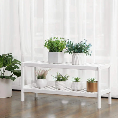 BambooHaven Rack – 2-stufiges Bambus-Schuhregal