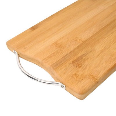 SliceNest Schneidebrett – Natürliches Bambus Schneidebrett mit Griff