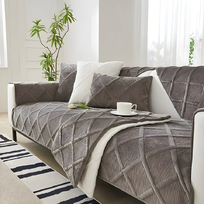 CorduroyComfort Cover - Lässiger, Rutschfester Samt-Sofa-Bezug
